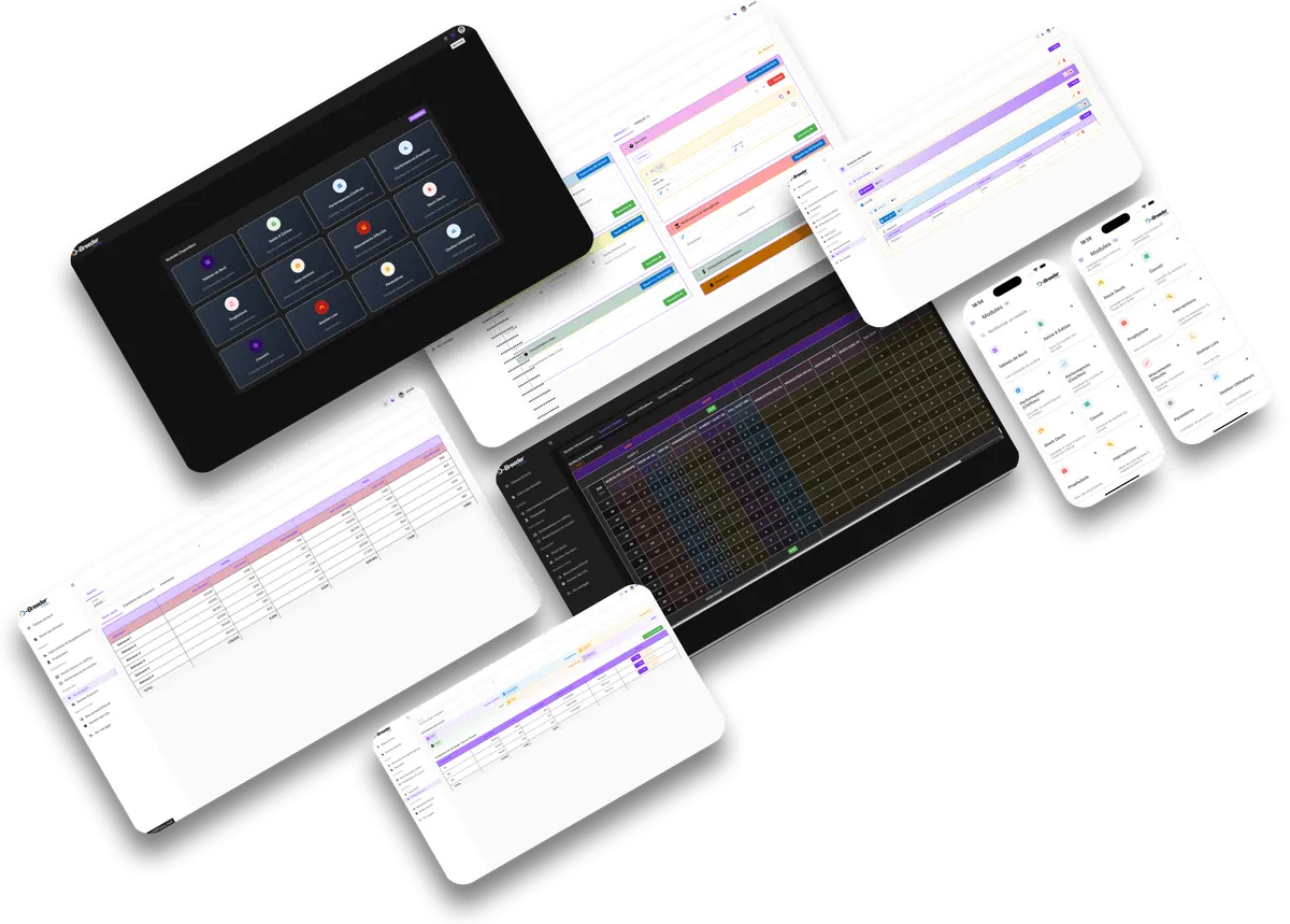 Interface de l'application FarmDriver Breeder