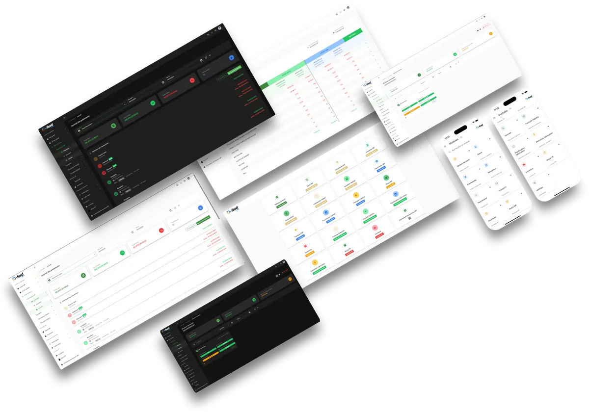 Interface de l'application FarmDriver eFeed